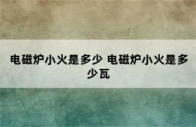 电磁炉小火是多少 电磁炉小火是多少瓦